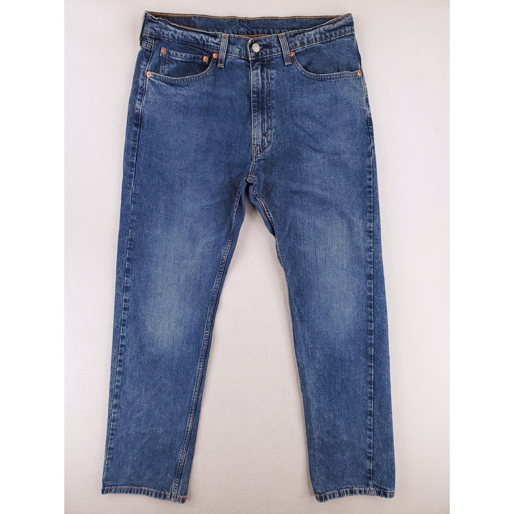 Levis 505 Jeans Mens 34x32 Regular Straight Work Pants Stretch Heavy Denim